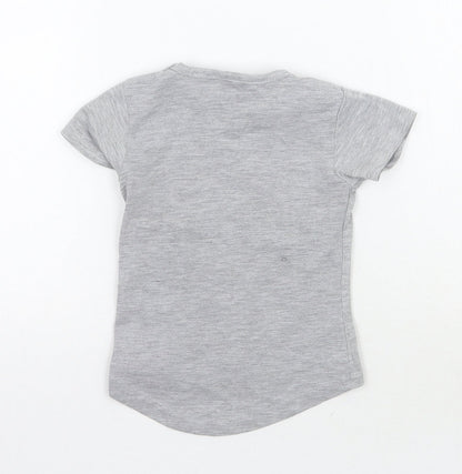 JEJ Boys Grey Animal Print  Basic T-Shirt Size 2-3 Years