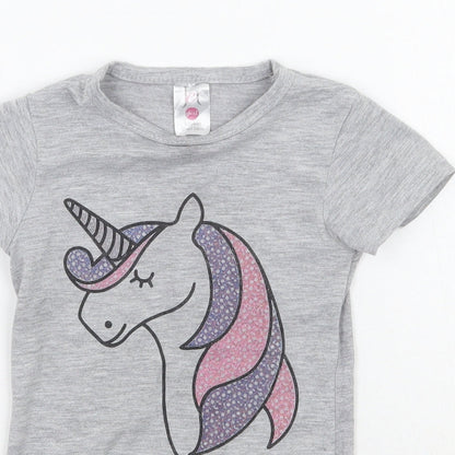 JEJ Boys Grey Animal Print  Basic T-Shirt Size 2-3 Years