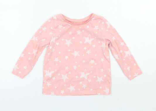 George Girls Pink Geometric  Basic T-Shirt Size 12-18 Months