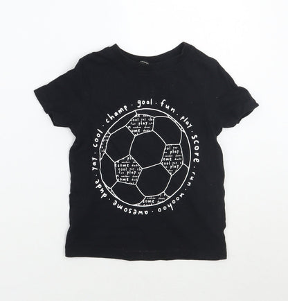 George Boys Black   Basic T-Shirt Size 2-3 Years
