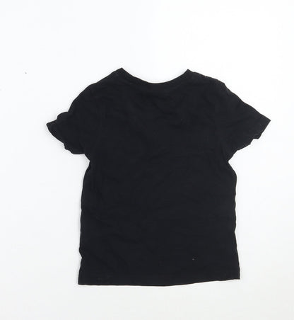 George Boys Black   Basic T-Shirt Size 2-3 Years