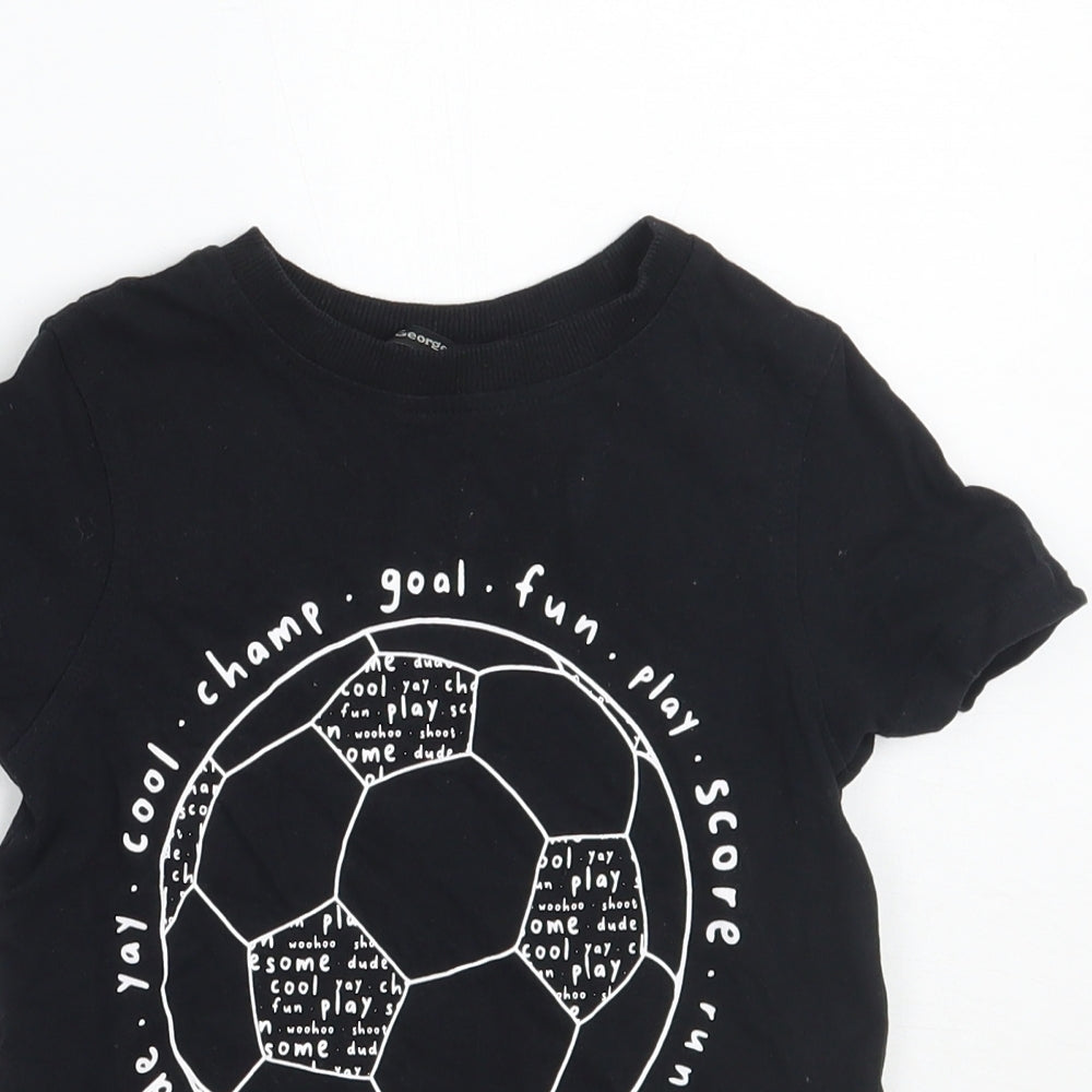 George Boys Black   Basic T-Shirt Size 2-3 Years
