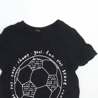 George Boys Black   Basic T-Shirt Size 2-3 Years