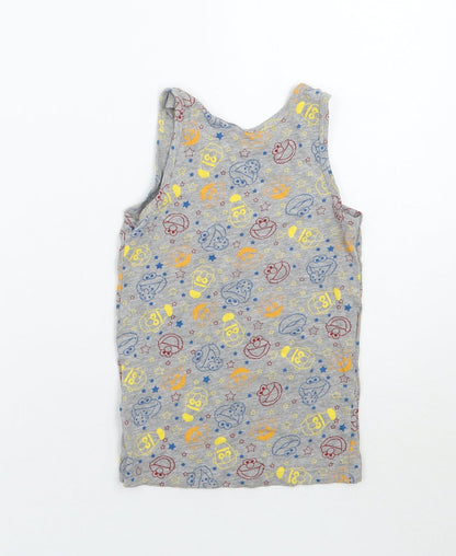 Sesame Street Boys Grey Geometric  Basic Tank Size 6 Years