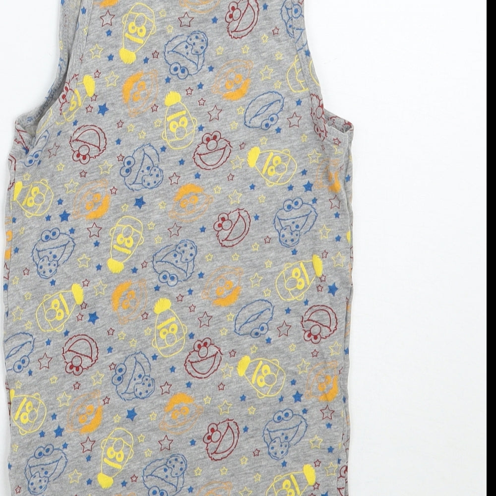 Sesame Street Boys Grey Geometric  Basic Tank Size 6 Years