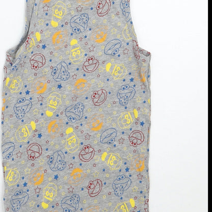 Sesame Street Boys Grey Geometric  Basic Tank Size 6 Years