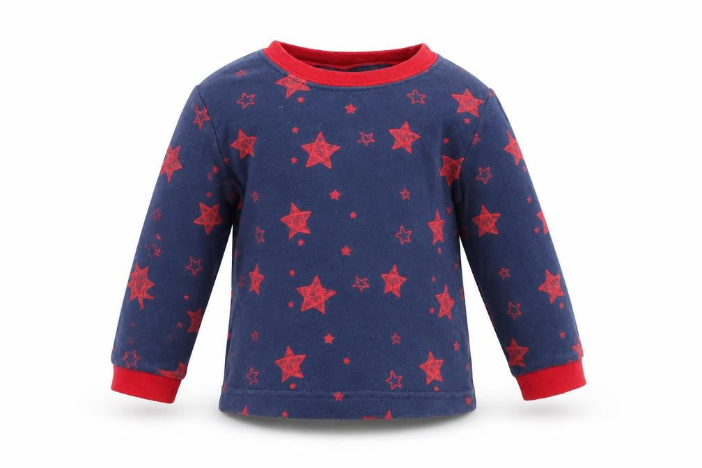 Front view of George boys’ blue geometric basic t-shirt, size 9-12, months