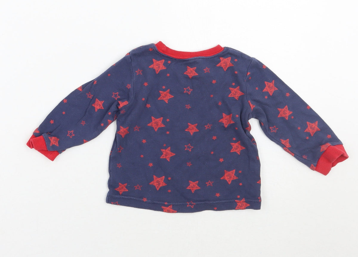 Back view of George boys’ blue geometric basic t-shirt, size 9-12, months