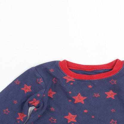 Close-up detail of George boys’ blue geometric basic t-shirt, size 9-12, months