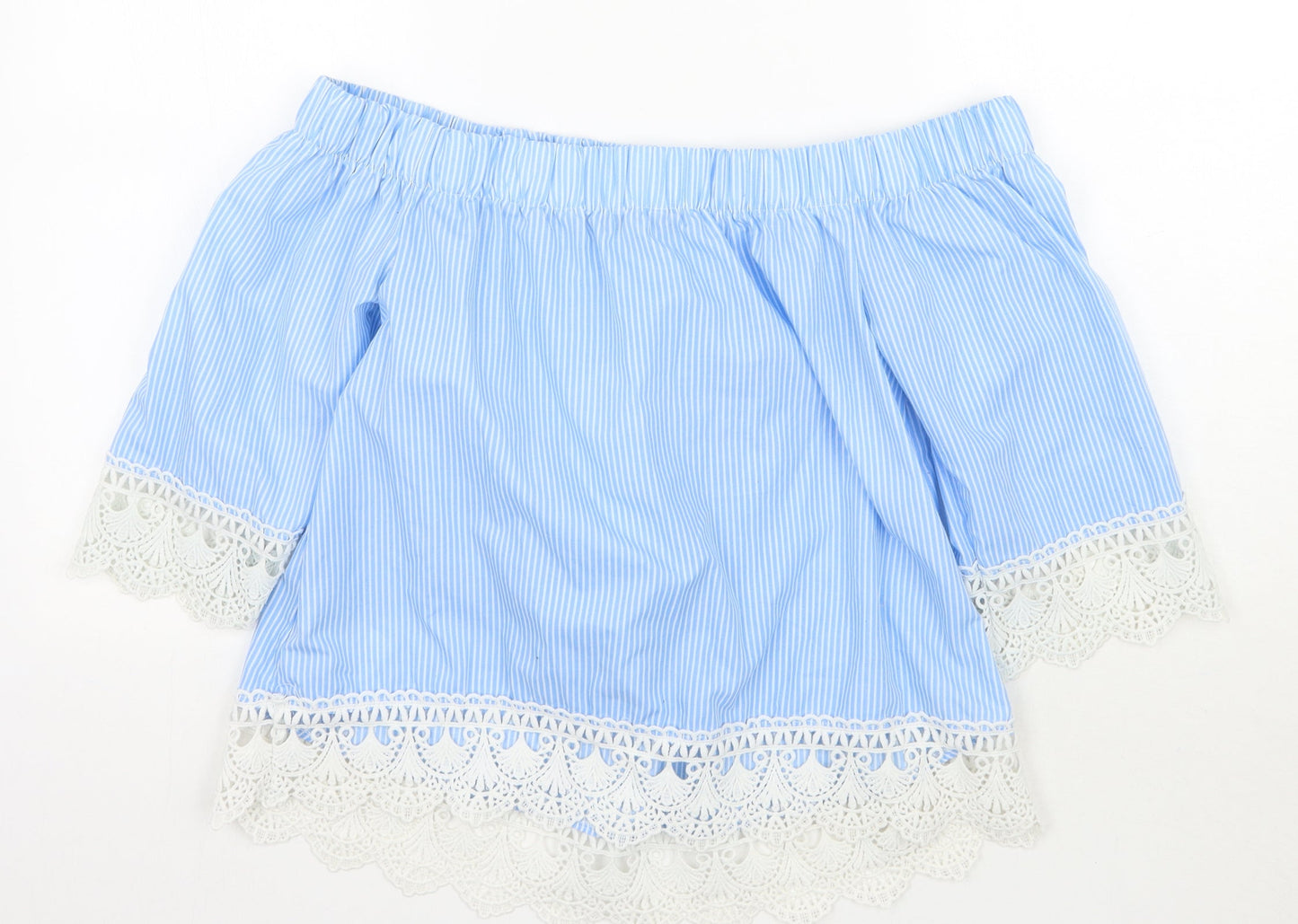 Womens UK Size 8 Newlook Blue Basic Blouse