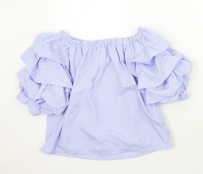 Womens UK Size 8 Newlook Blue Basic Blouse