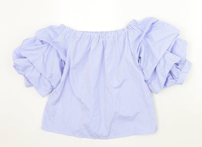 Womens UK Size 8 Newlook Blue Basic Blouse
