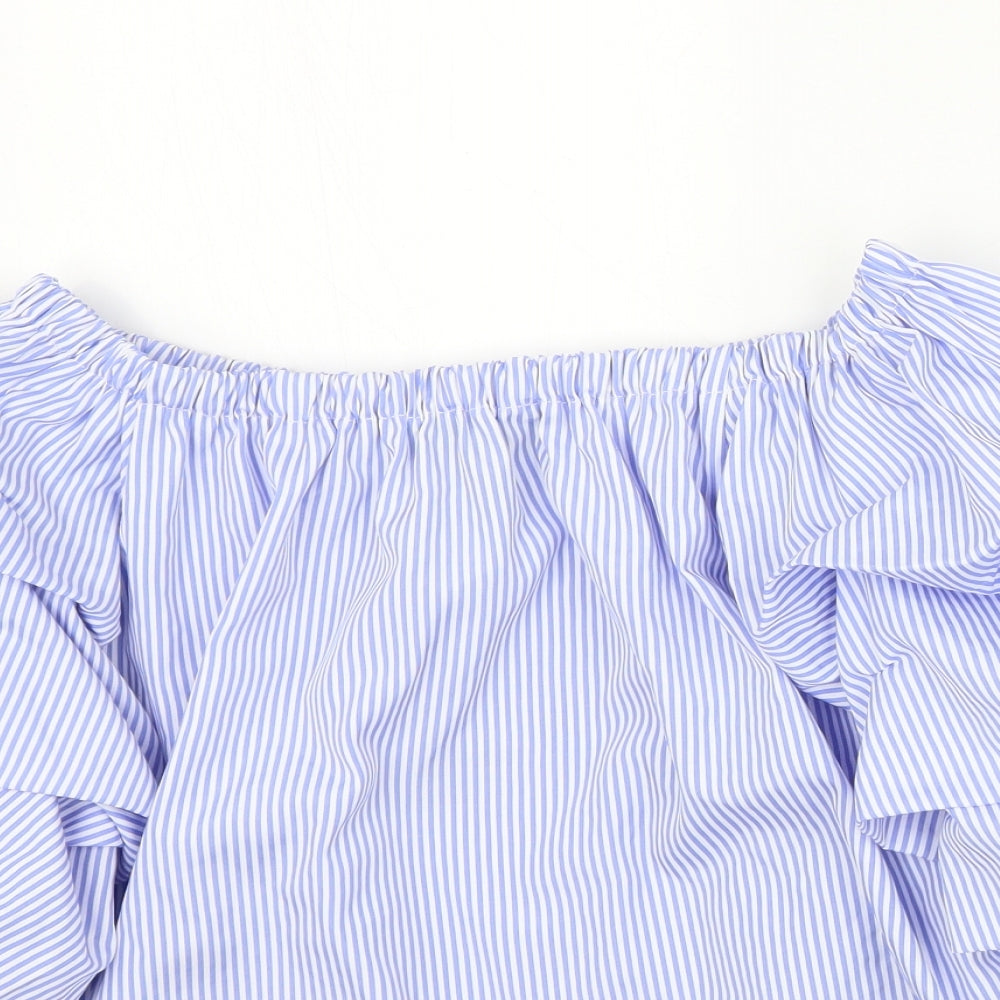 Womens UK Size 8 Newlook Blue Basic Blouse