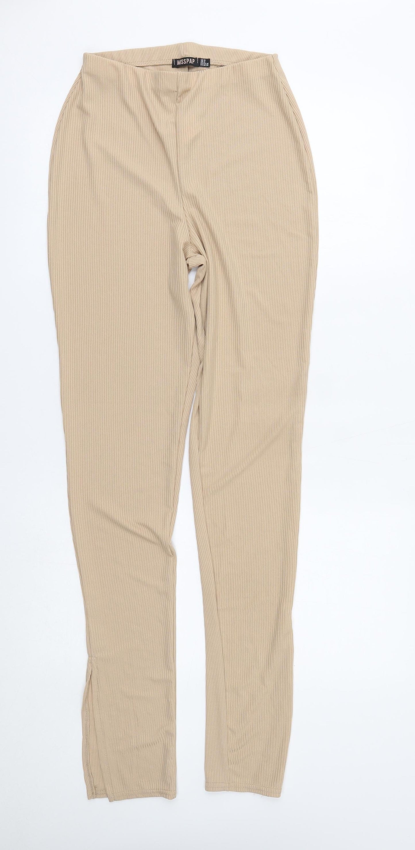 Womens UK Size 8 Misspap Regular Fit  Beige Trousers