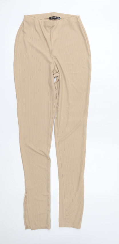 Womens UK Size 8 Misspap Regular Fit  Beige Trousers