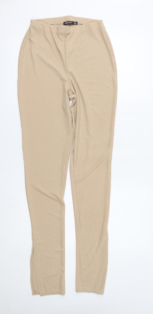 Womens UK Size 8 Misspap Regular Fit  Beige Trousers