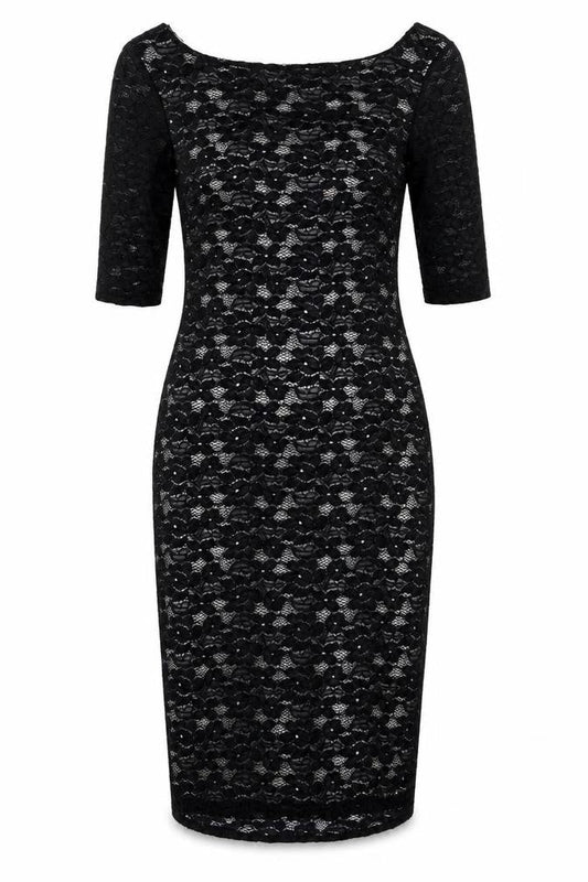 Front view of Goddess women’s black bodycon, size UK 8