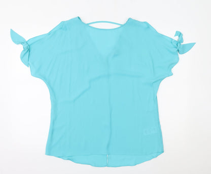 Womens UK Size 12 Peacocks Blue Basic Blouse