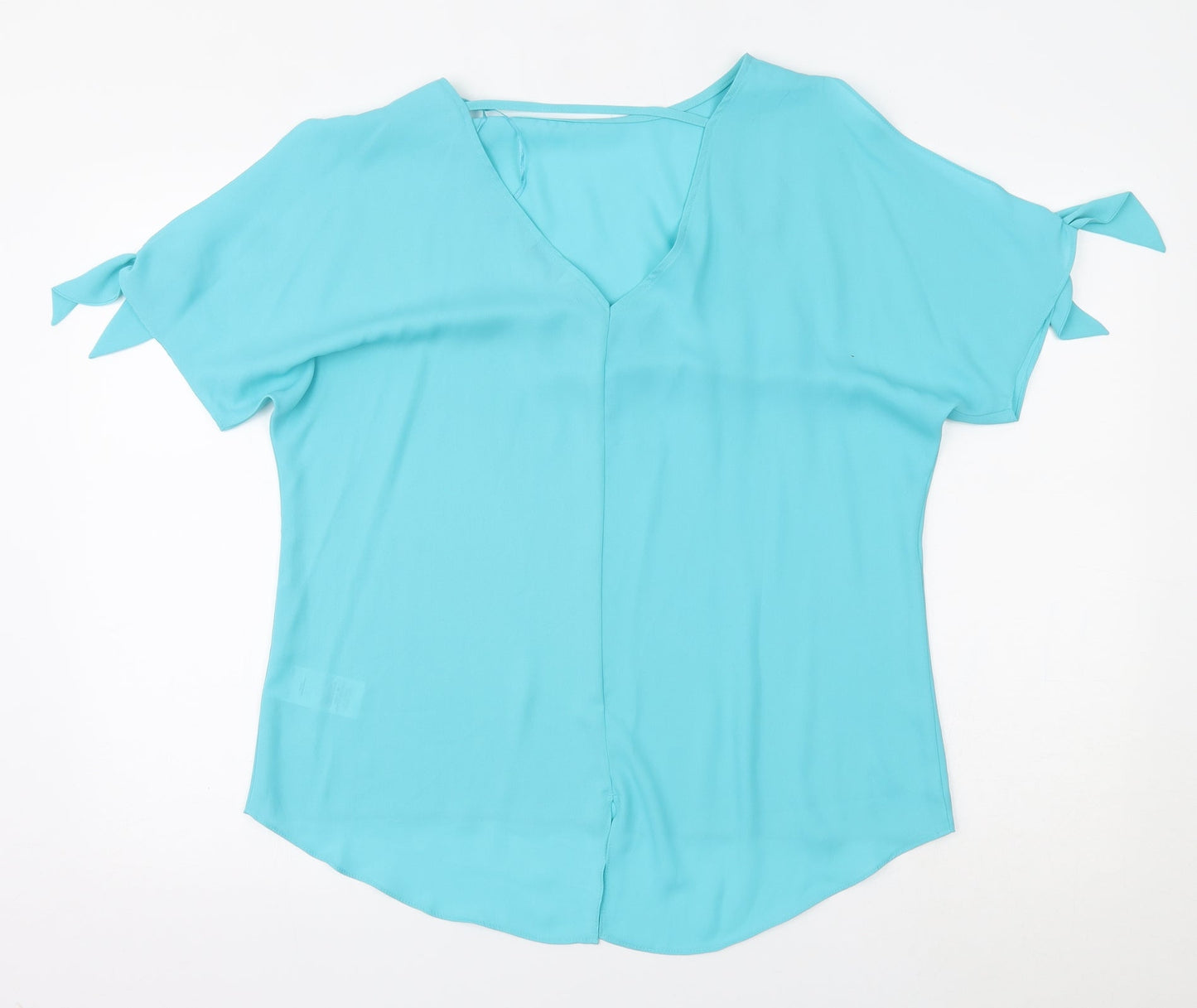 Womens UK Size 12 Peacocks Blue Basic Blouse