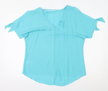 Womens UK Size 12 Peacocks Blue Basic Blouse
