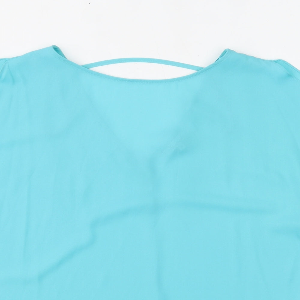 Womens UK Size 12 Peacocks Blue Basic Blouse