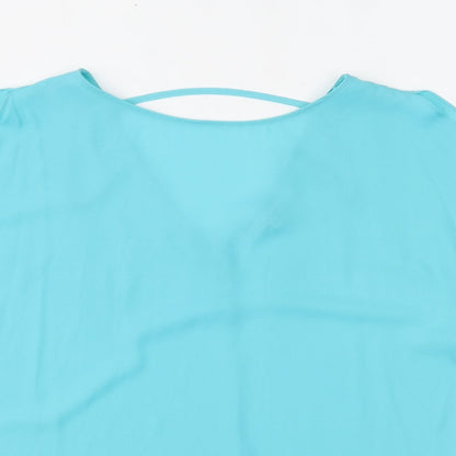 Womens UK Size 12 Peacocks Blue Basic Blouse