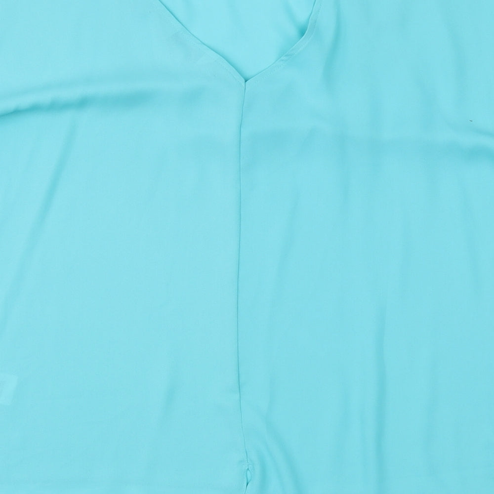 Womens UK Size 12 Peacocks Blue Basic Blouse
