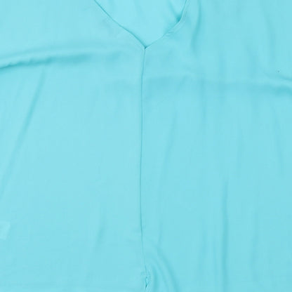 Womens UK Size 12 Peacocks Blue Basic Blouse