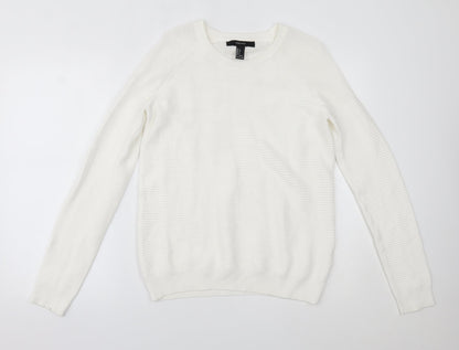 FOREVER 21 Womens White   Pullover Jumper Size S
