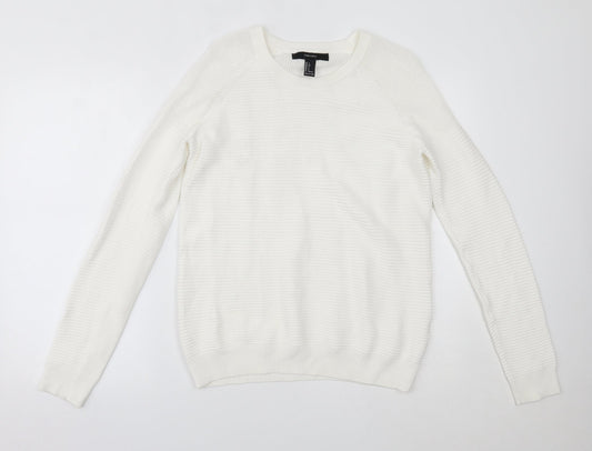 FOREVER 21 Womens White   Pullover Jumper Size S
