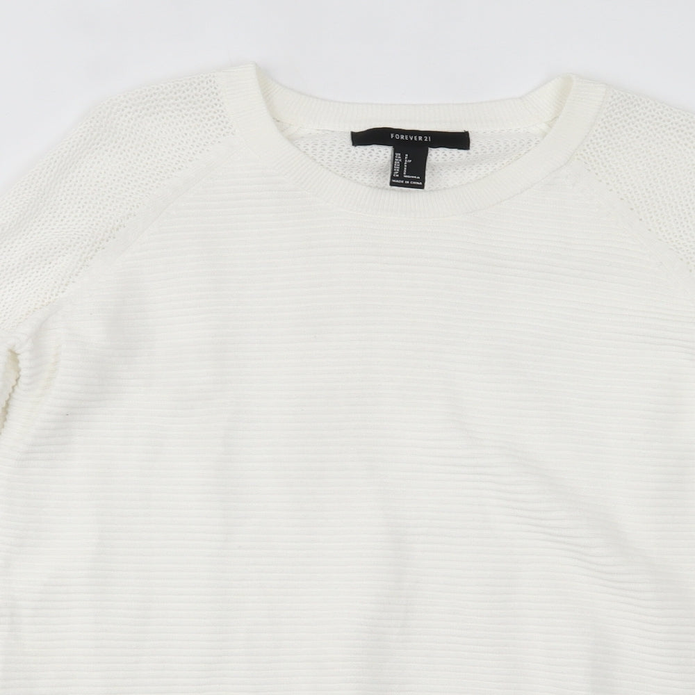 FOREVER 21 Womens White   Pullover Jumper Size S
