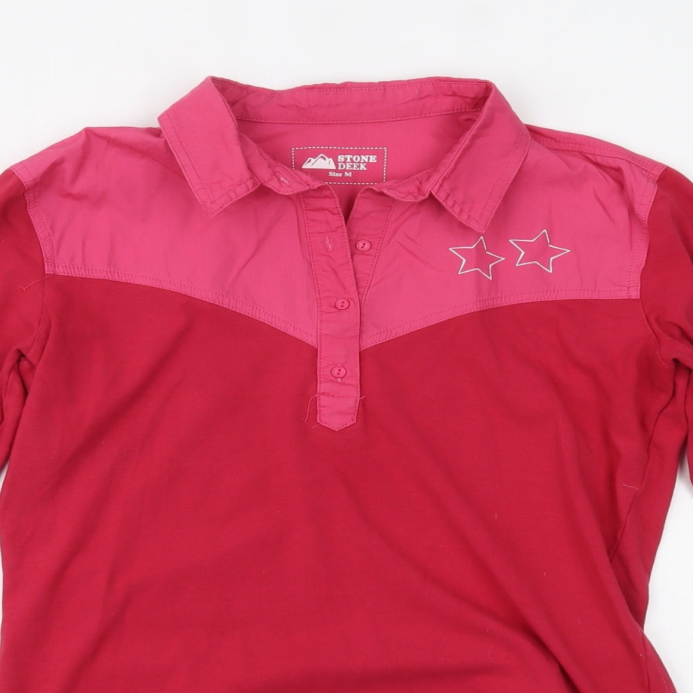 stone deek Womens Pink   Basic Polo Size M