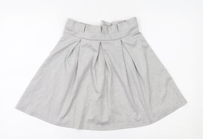 Boohoo Womens Grey   Skater Skirt Size 10