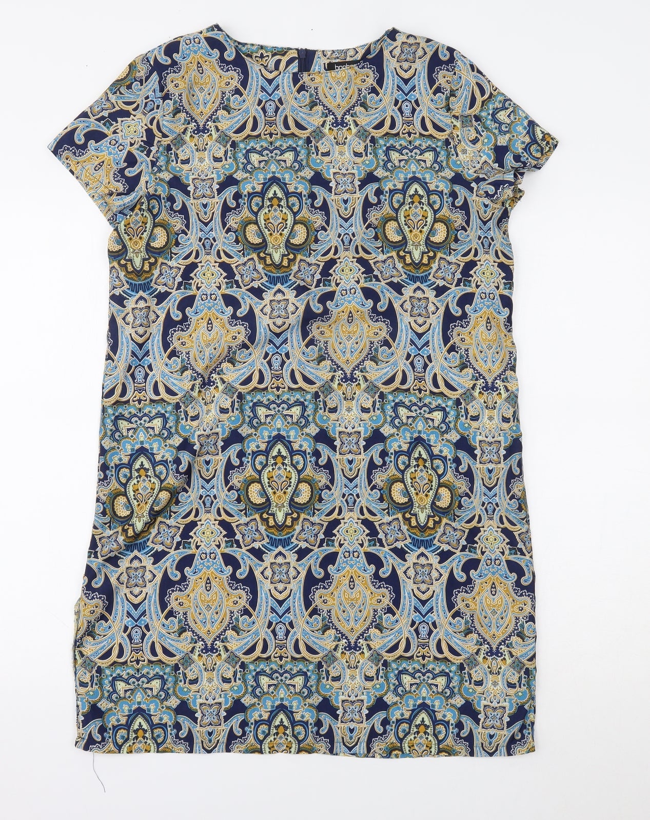 Boohoo Womens Blue Paisley  T-Shirt Dress  Size 8
