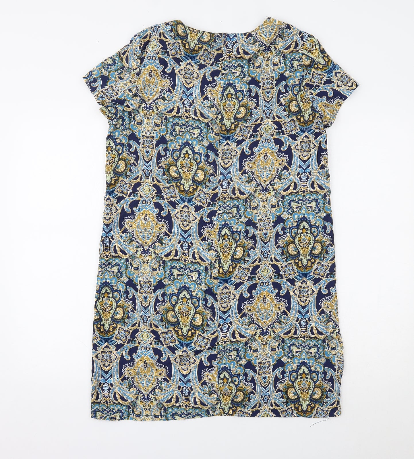 Boohoo Womens Blue Paisley  T-Shirt Dress  Size 8
