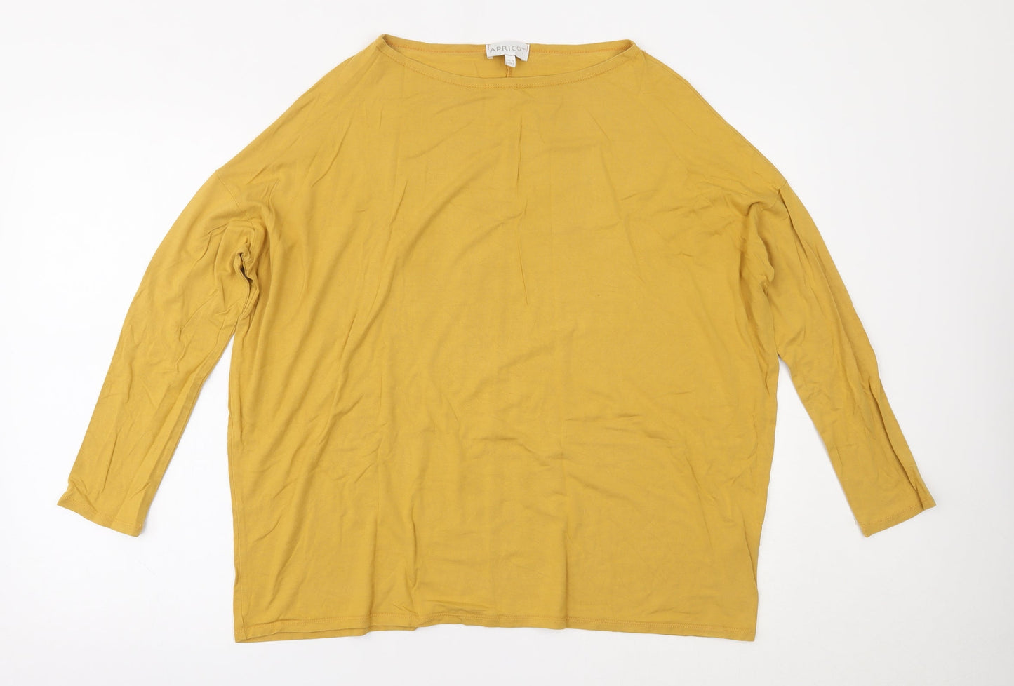 Womens UK Size 10 Apricot Yellow Basic Blouse