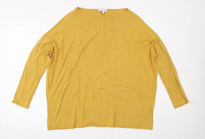 Womens UK Size 10 Apricot Yellow Basic Blouse