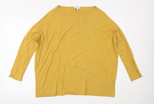 Womens UK Size 10 Apricot Yellow Basic Blouse