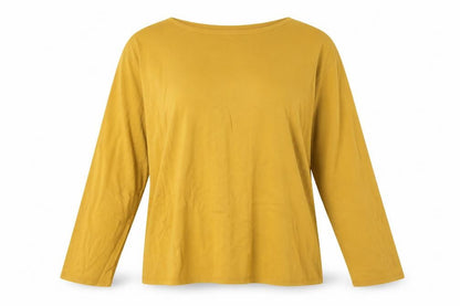 Womens UK Size 10 Apricot Yellow Basic Blouse