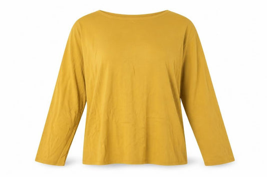 Womens UK Size 10 Apricot Yellow Basic Blouse