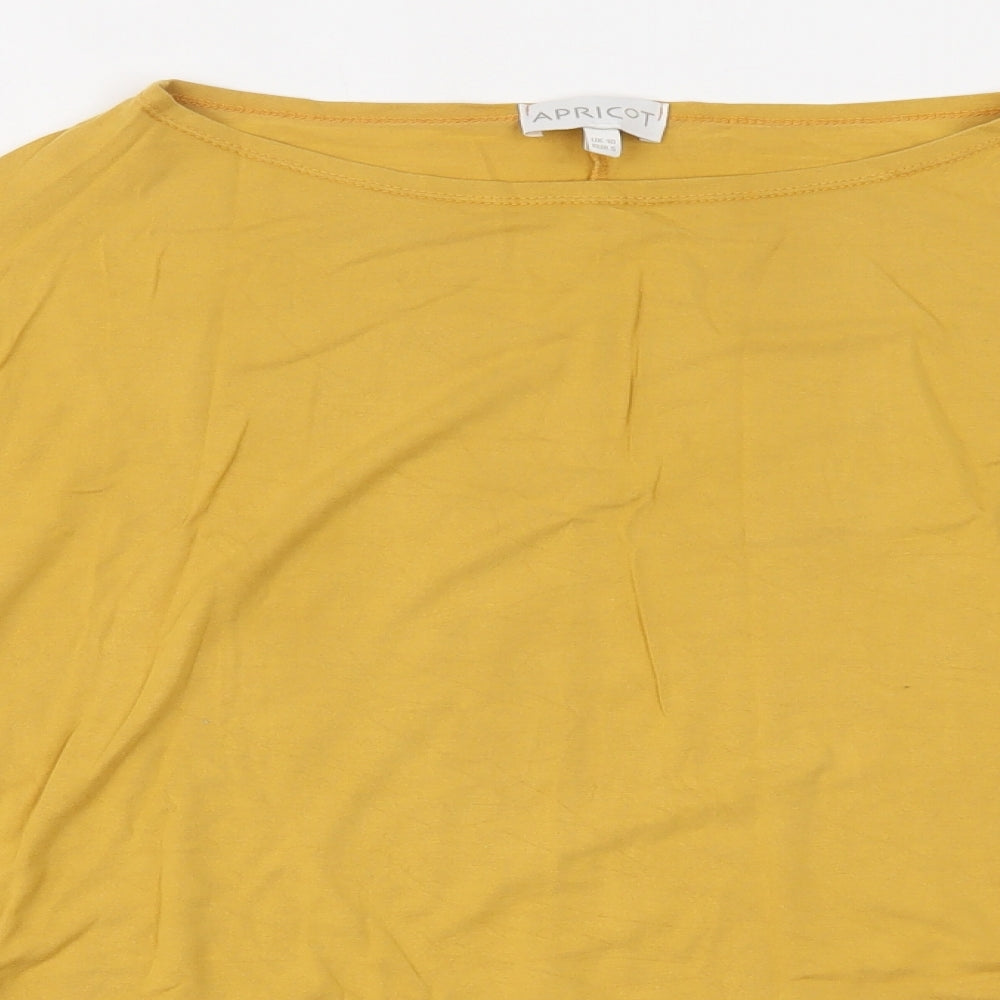 Womens UK Size 10 Apricot Yellow Basic Blouse