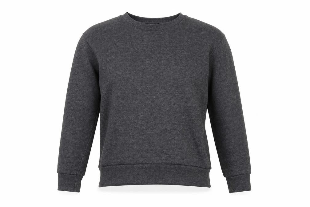 Front view of Primark women’s grey pullover sweatshirt, size UK 8
