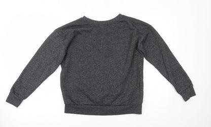 Back view of Primark women’s grey pullover sweatshirt, size UK 8