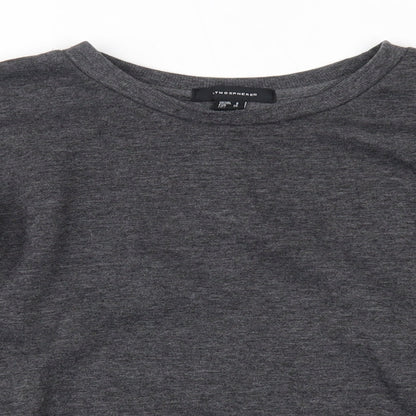 Close-up detail of Primark women’s grey pullover sweatshirt, size UK 8