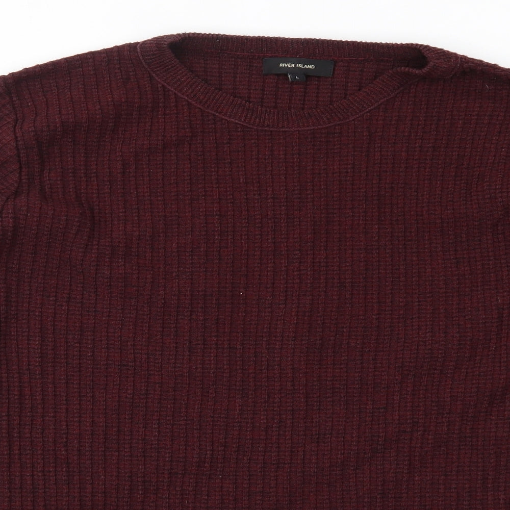 River Island Mens Red   Pullover Jumper Size L
