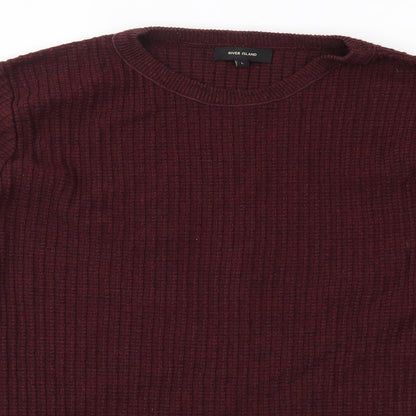 River Island Mens Red   Pullover Jumper Size L