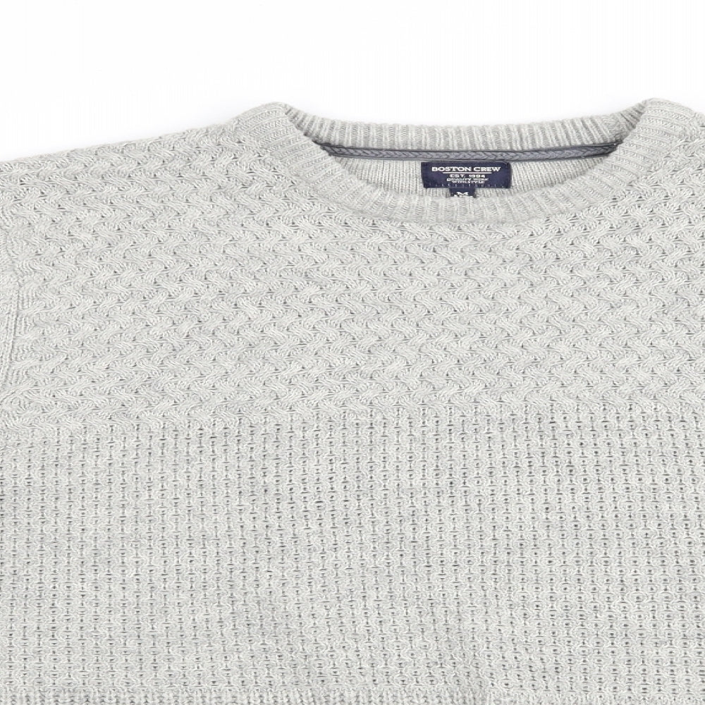Boston Crew Mens Grey   Pullover Jumper Size M