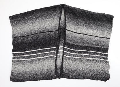 New Look  Womens Black Striped  Overcoat Poncho One Size  - Black Grey White