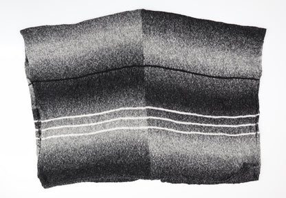 New Look  Womens Black Striped  Overcoat Poncho One Size  - Black Grey White