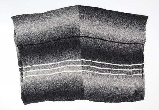 New Look  Womens Black Striped  Overcoat Poncho One Size  - Black Grey White